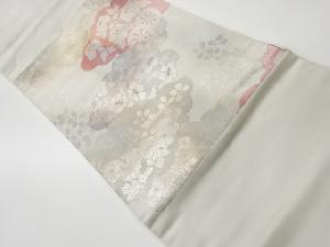 リサイクル　雲取りに花模様織出し名古屋帯